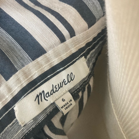 MADEWELL button up smock breathable striped criss cross knee length dress - Picture 8 of 8
